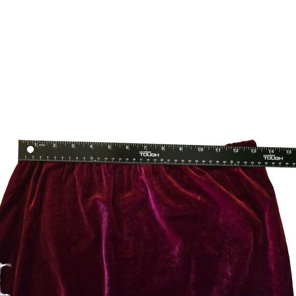 Y2K Street Wear Medium Red Velvet Maxi Skirt Witchy Whimsigoth Goblin Core 90's - Picture 7 of 9